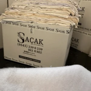 Koli Kesilmiş Beyaz Şardonlu Kumaş Parça Bez 20×20 Cm (15 Kg)